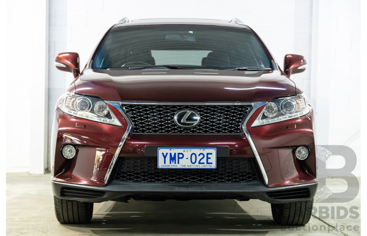 1/2014 Lexus RX350 F-Sport GGL15R MY12 4d Wagon Fire Agate Red Pearl V6 3.5L