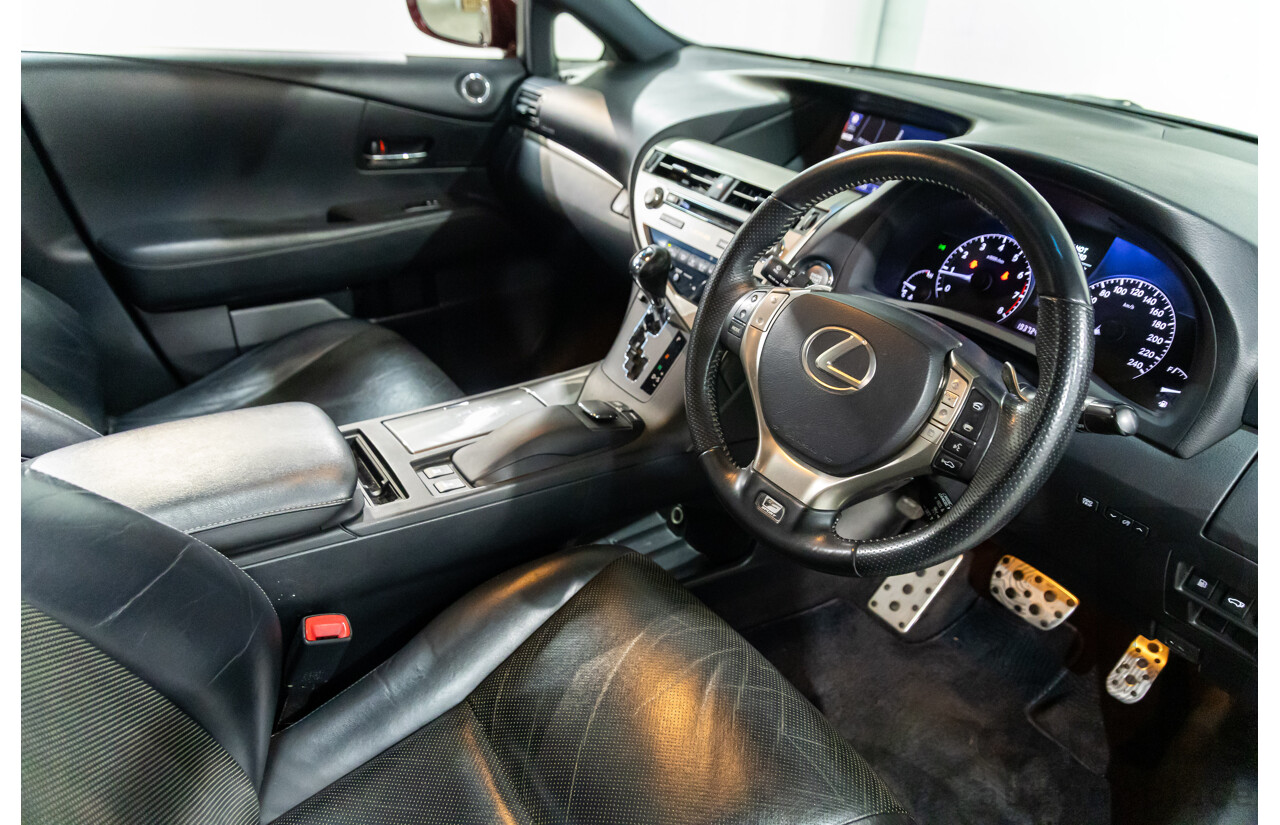 1/2014 Lexus RX350 F-Sport GGL15R MY12 4d Wagon Fire Agate Red Pearl V6 3.5L