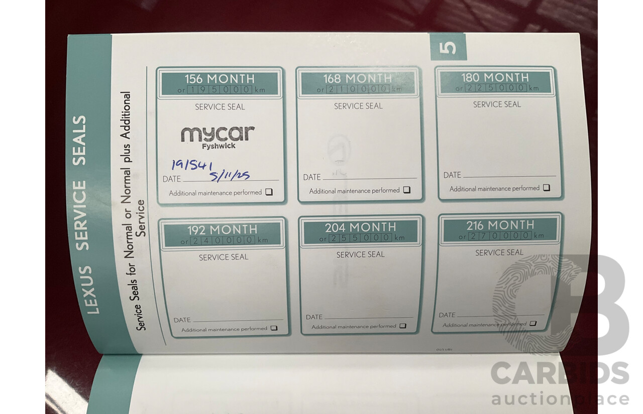 1/2014 Lexus RX350 F-Sport GGL15R MY12 4d Wagon Fire Agate Red Pearl V6 3.5L