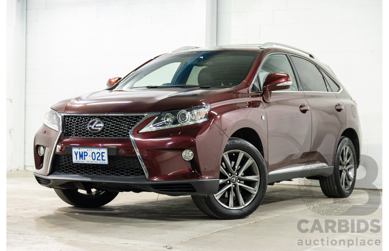 1/2014 Lexus RX350 F-Sport GGL15R MY12 4d Wagon Fire Agate Red Pearl V6 3.5L