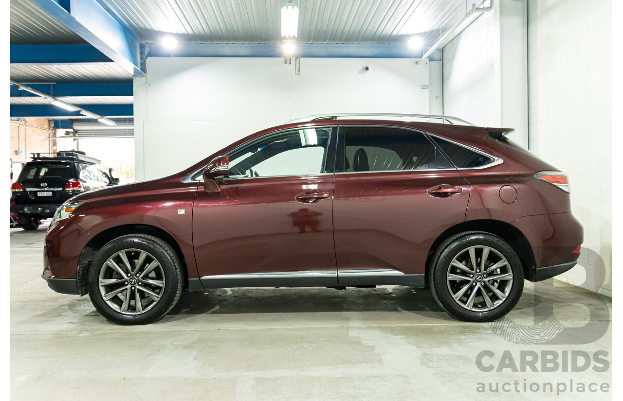 1/2014 Lexus RX350 F-Sport GGL15R MY12 4d Wagon Fire Agate Red Pearl V6 3.5L