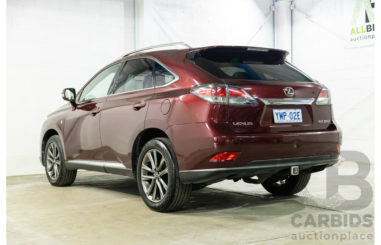1/2014 Lexus RX350 F-Sport GGL15R MY12 4d Wagon Fire Agate Red Pearl V6 3.5L