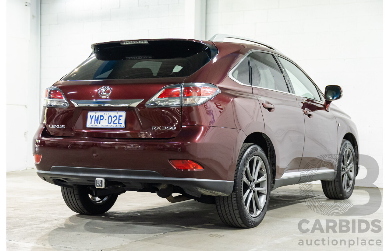 1/2014 Lexus RX350 F-Sport GGL15R MY12 4d Wagon Fire Agate Red Pearl V6 3.5L