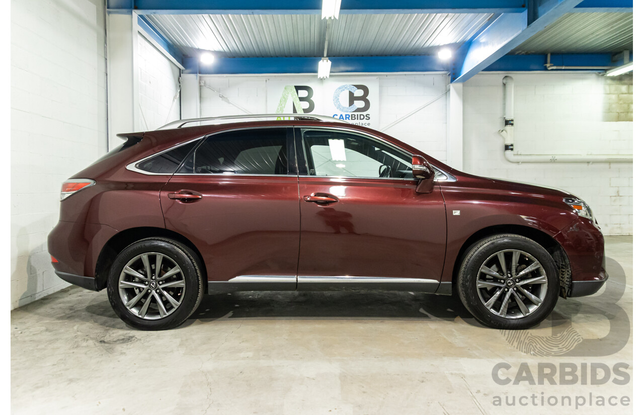 1/2014 Lexus RX350 F-Sport GGL15R MY12 4d Wagon Fire Agate Red Pearl V6 3.5L