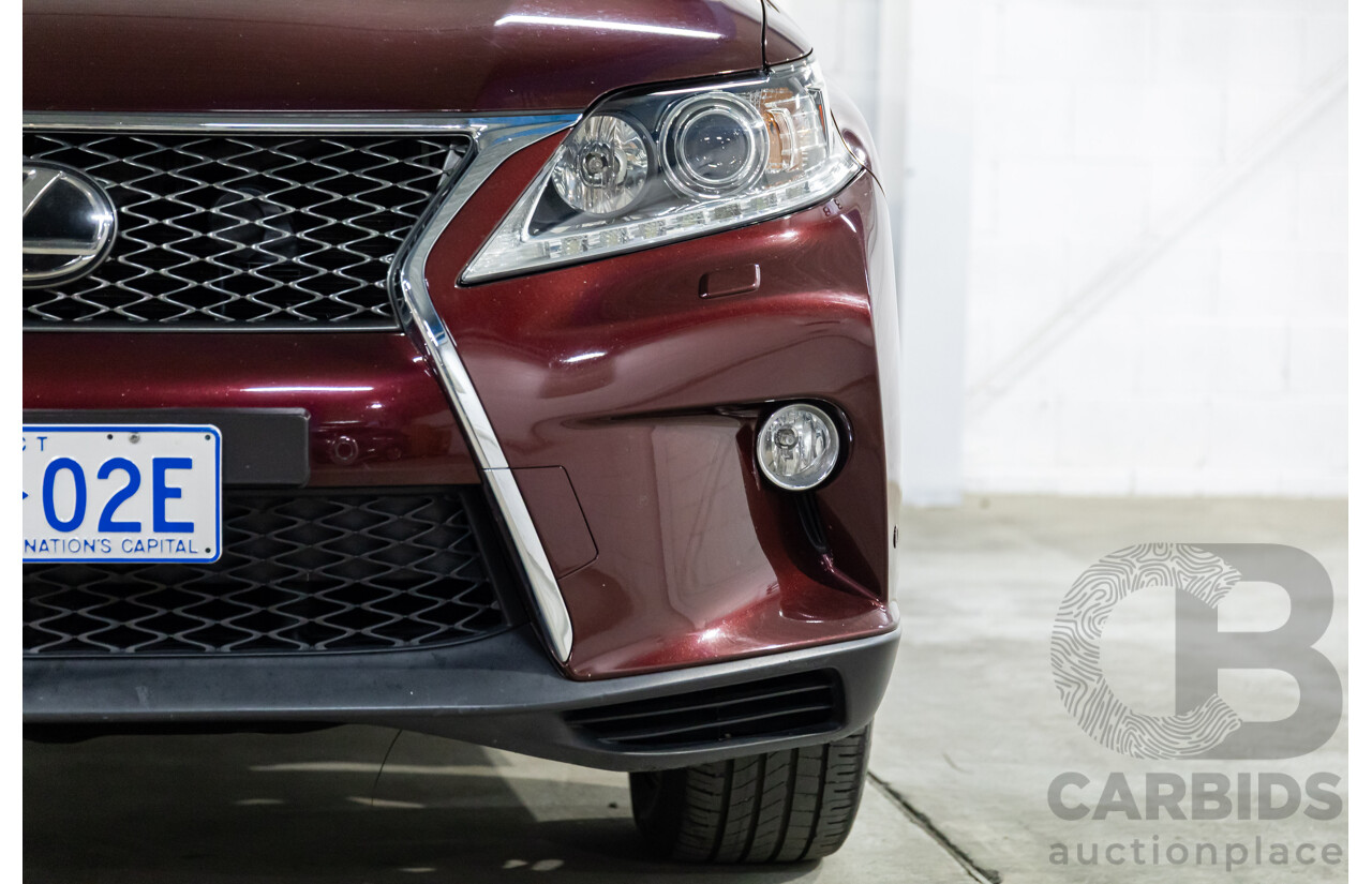 1/2014 Lexus RX350 F-Sport GGL15R MY12 4d Wagon Fire Agate Red Pearl V6 3.5L