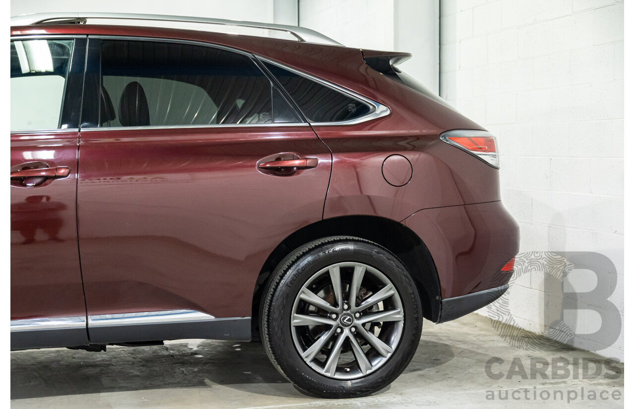 1/2014 Lexus RX350 F-Sport GGL15R MY12 4d Wagon Fire Agate Red Pearl V6 3.5L