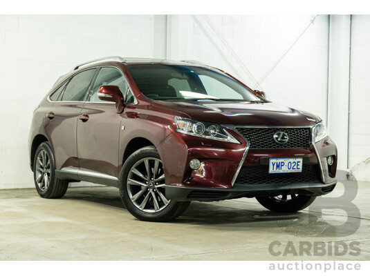 1/2014 Lexus RX350 F-Sport GGL15R MY12 4d Wagon Fire Agate Red Pearl V6 3.5L