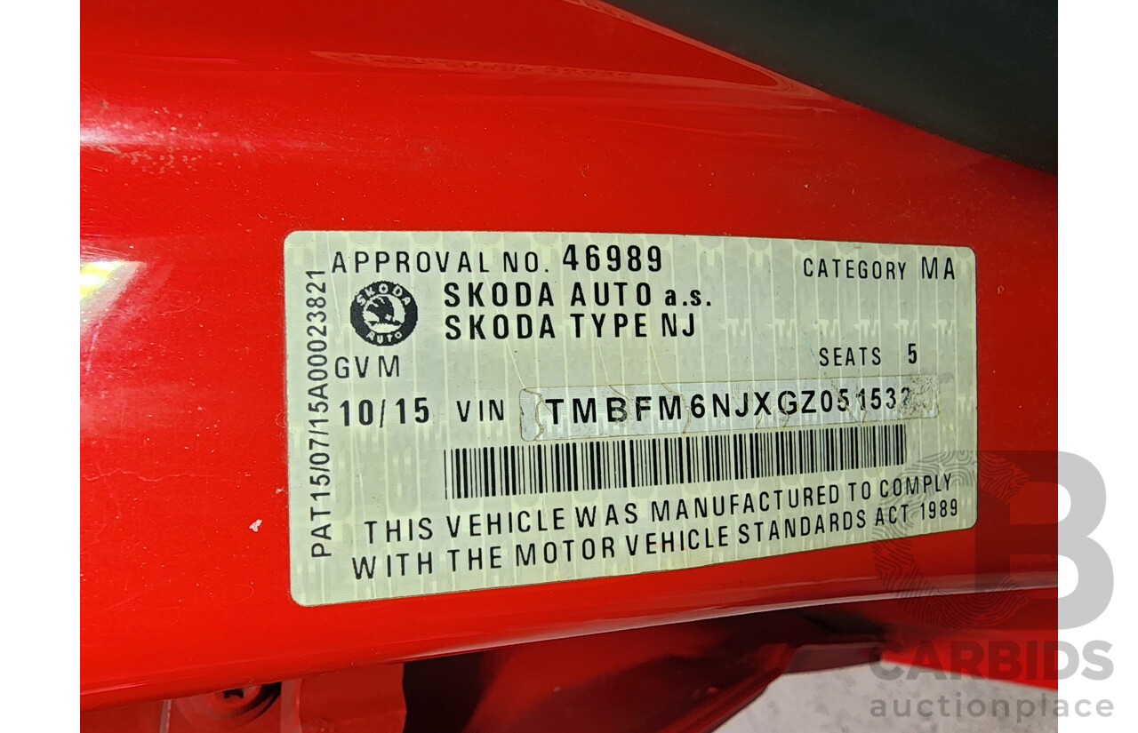 10/2015 Skoda Fabia 66 TSI NJ 5d Hatchback Red 1.2L