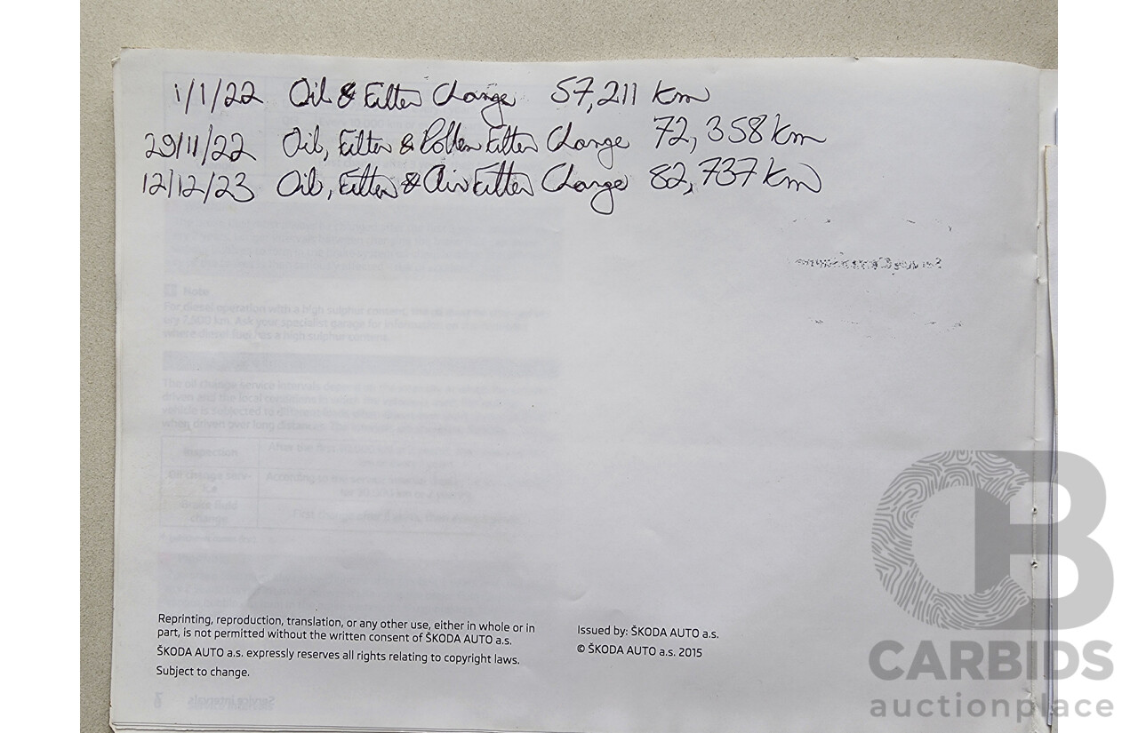 10/2015 Skoda Fabia 66 TSI NJ 5d Hatchback Red 1.2L