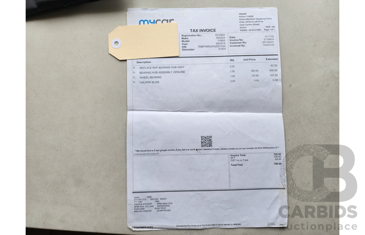 10/2015 Skoda Fabia 66 TSI NJ 5d Hatchback Red 1.2L