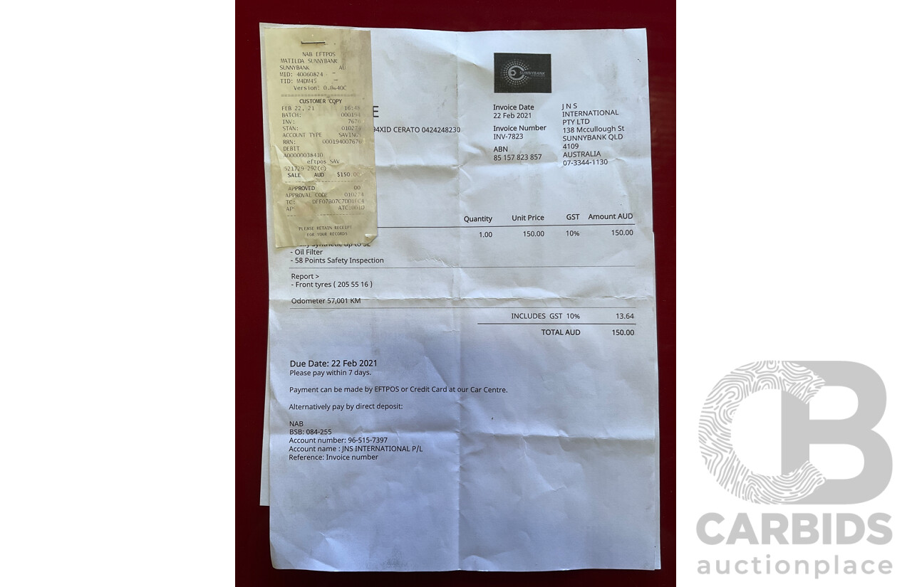 02/2017 Kia Cerato S Premium (FWD) YD MY17 4d Sedan Temptation Red 2.0L