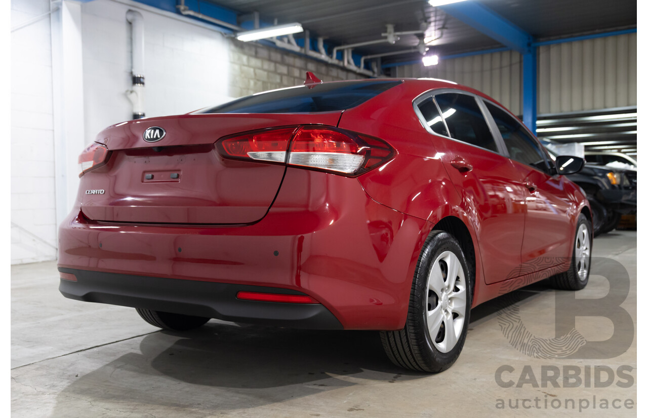 02/2017 Kia Cerato S Premium (FWD) YD MY17 4d Sedan Temptation Red 2.0L