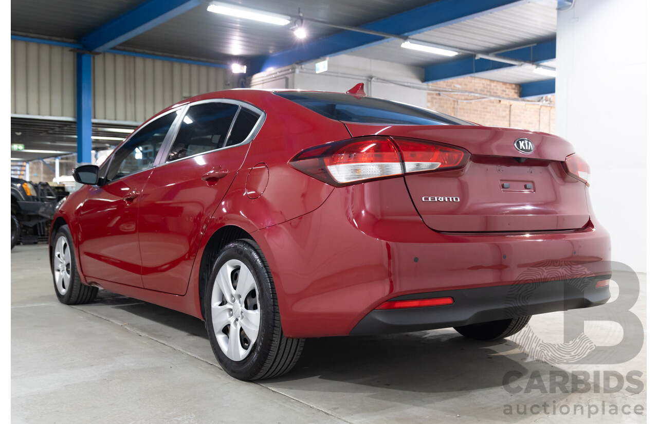 02/2017 Kia Cerato S Premium (FWD) YD MY17 4d Sedan Temptation Red 2.0L