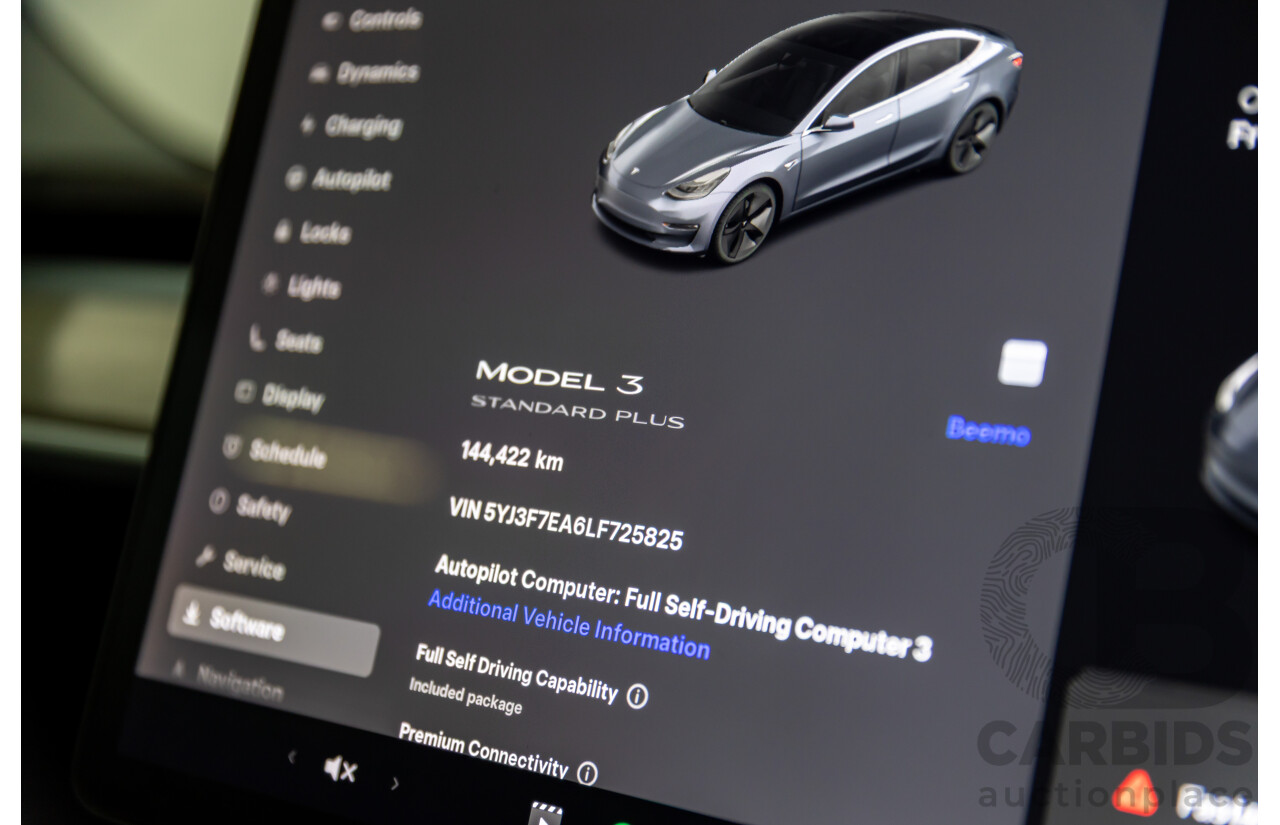 05/2020 Tesla Model 3 E1RB Standard Range (RWD) MY20 5D Sedan Midnight Silver Metallic Electric EV - 190kW