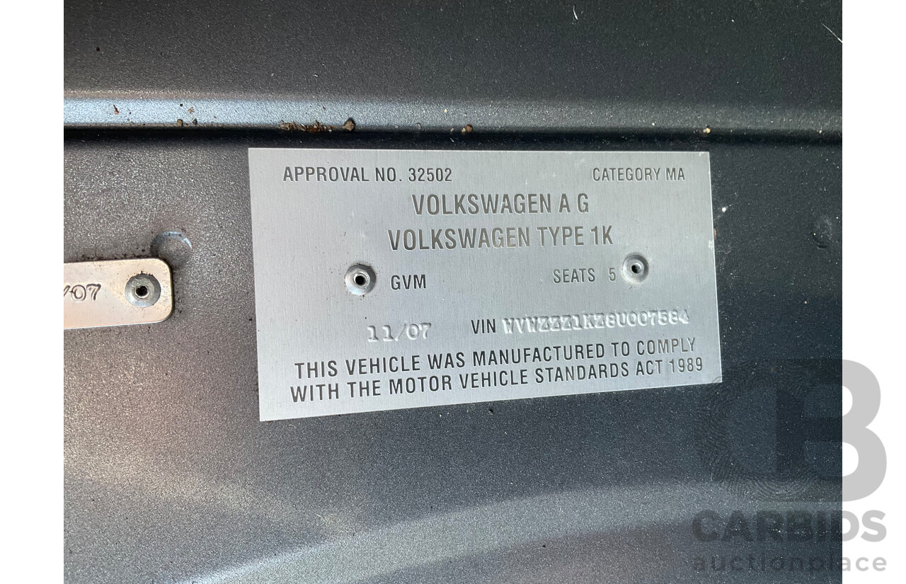 11/2007 Volkswagen Golf 2.0 FSI Comfortline 1K MY08 UPGRADE 5d Hatchback Grey 2.0L