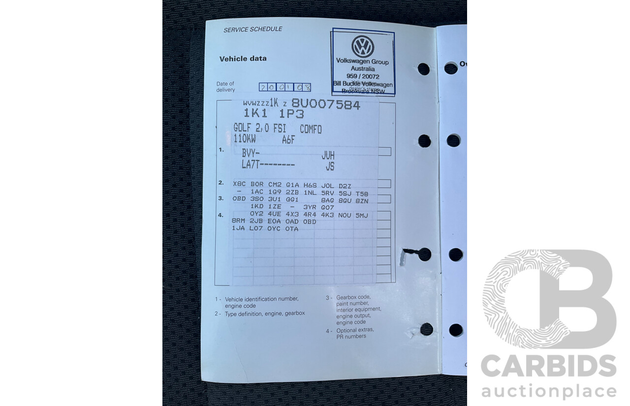 11/2007 Volkswagen Golf 2.0 FSI Comfortline 1K MY08 UPGRADE 5d Hatchback Grey 2.0L