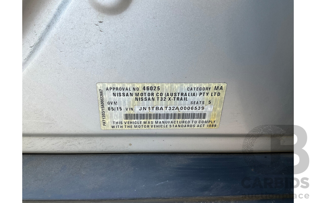 5/2015 Nissan X-Trail ST (FWD) T32 4d Wagon Silver 2.5L