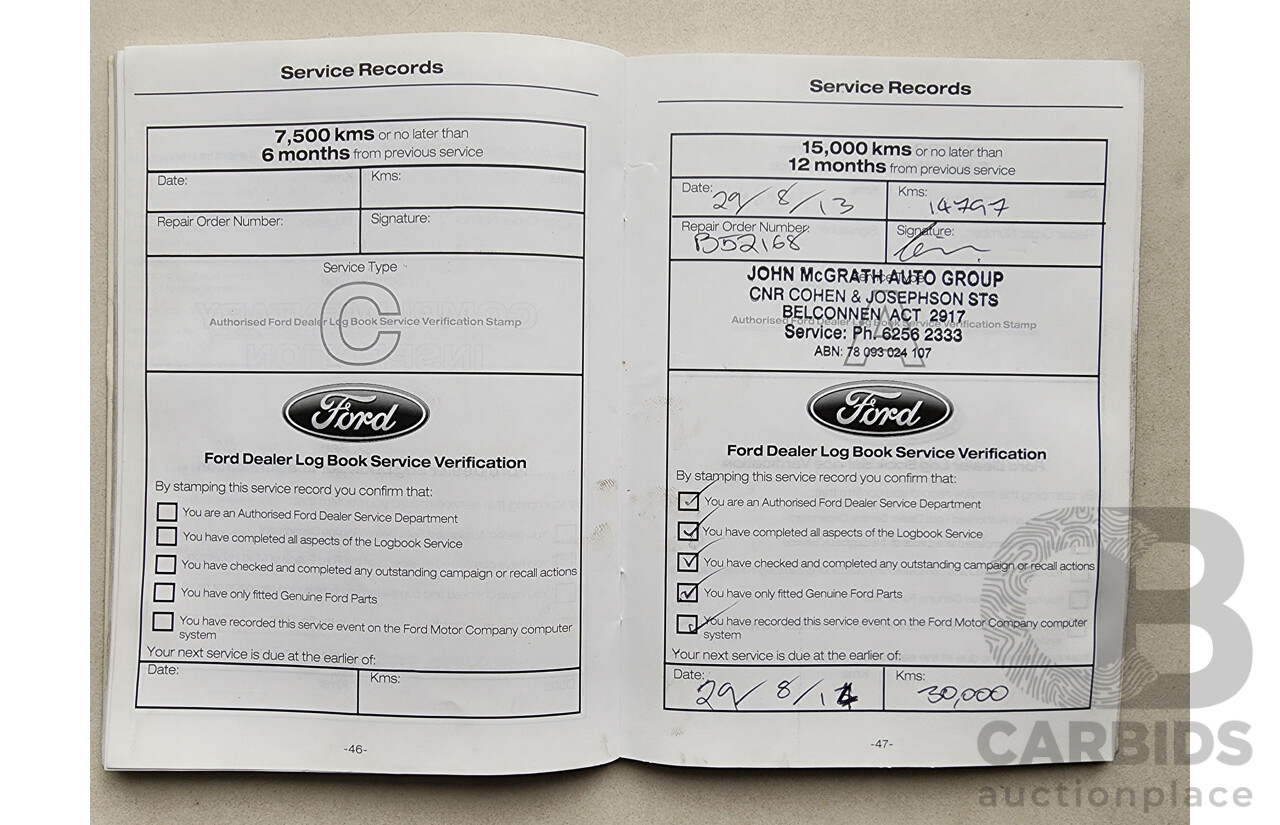 10/2012 Ford Territory Titanium (rwd) SZ 4d Wagon Black 2.7L