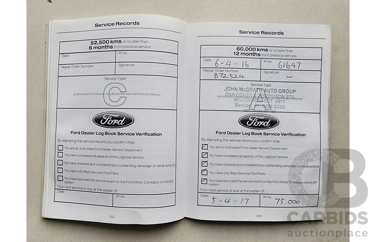 10/2012 Ford Territory Titanium (rwd) SZ 4d Wagon Black 2.7L