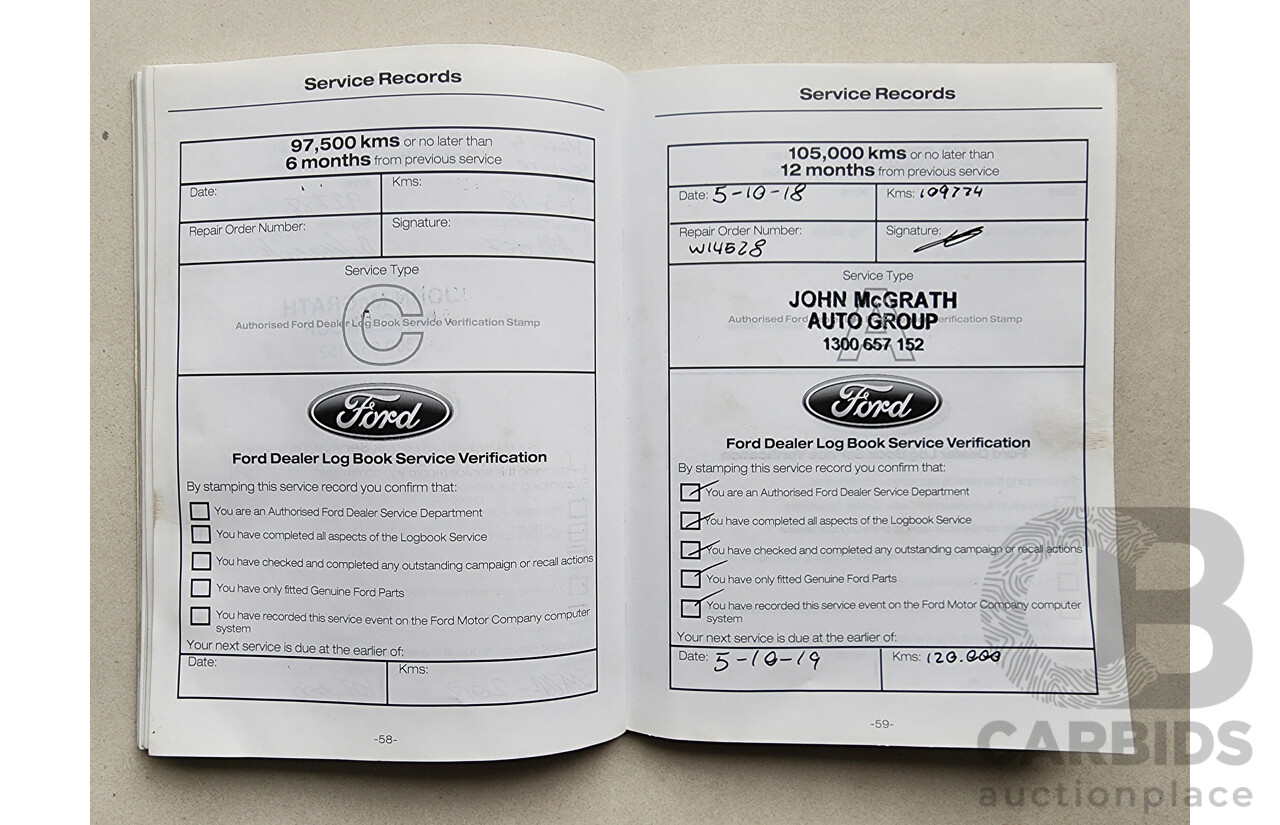 10/2012 Ford Territory Titanium (rwd) SZ 4d Wagon Black 2.7L