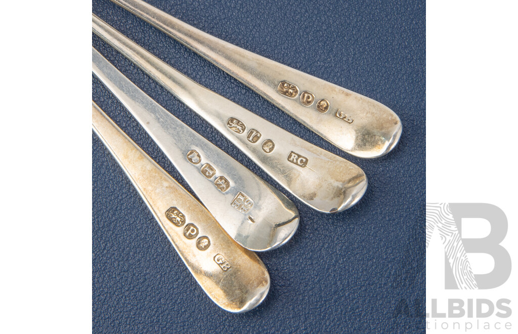 Twelve Sterling Silver Teaspoons Including Randall Chatterton, George Burrows, Sarah & John William Blake