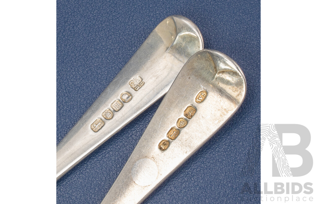 Five Antique Silver Table Spoons Including William Seaman, London, William Bateman I, London 1820, Alice & George Burrows II, London 1803
