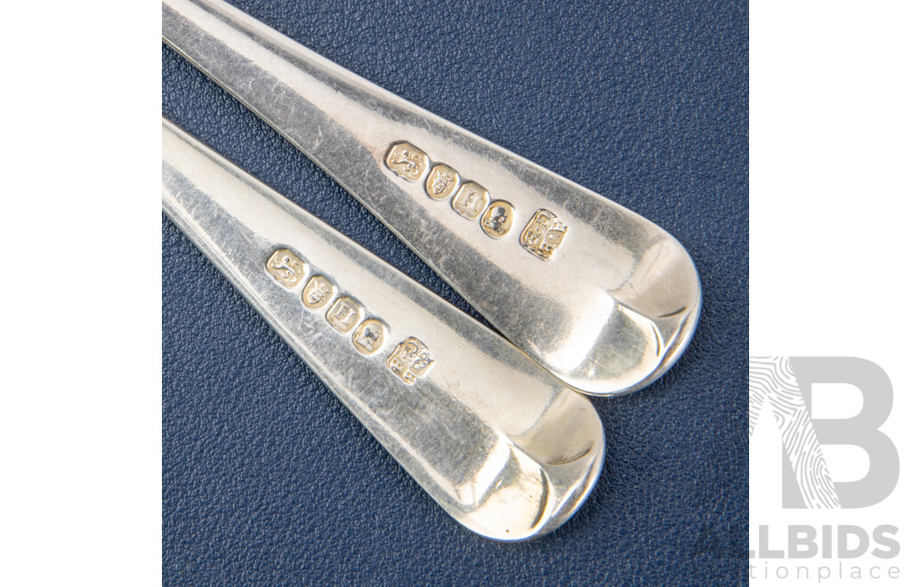 Five Antique Sterling Silver Table Spoons Including William Seaman, London, William Bateman I, London 1820, Alice & George Burrows II, London 1803