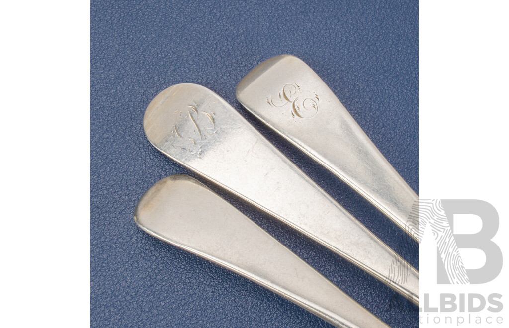 Twelve Antique Silver Spoons Including William Eley I & William Fearn, London, 1806, 1819, Solomon Hougham, London 1816