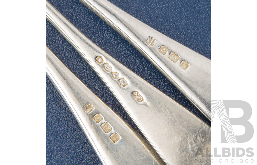 Eleven Antique Sterling Silver Forks Including Chawner & Co, London 1865, J Sherwood & Sons, Birmingham 1909