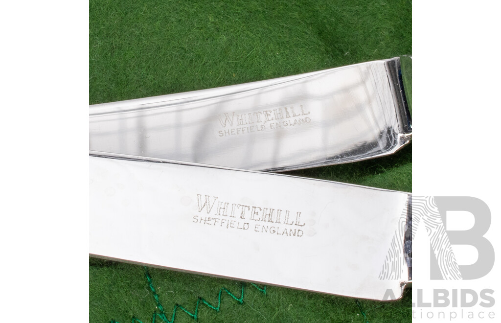 Twenty Four Piece Silver Whitehill Knife Set, Sheffield England 1977, 1981, 1989