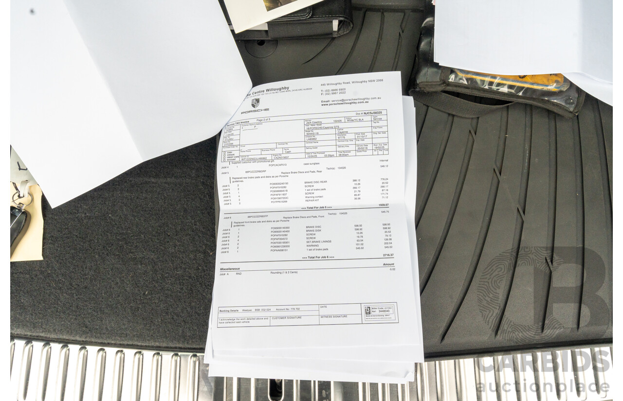 1/2018 Porsche Cayenne GTS (AWD) Series 2 MY18 4d Wagon Carrara White Twin Turbo V6 3.6L