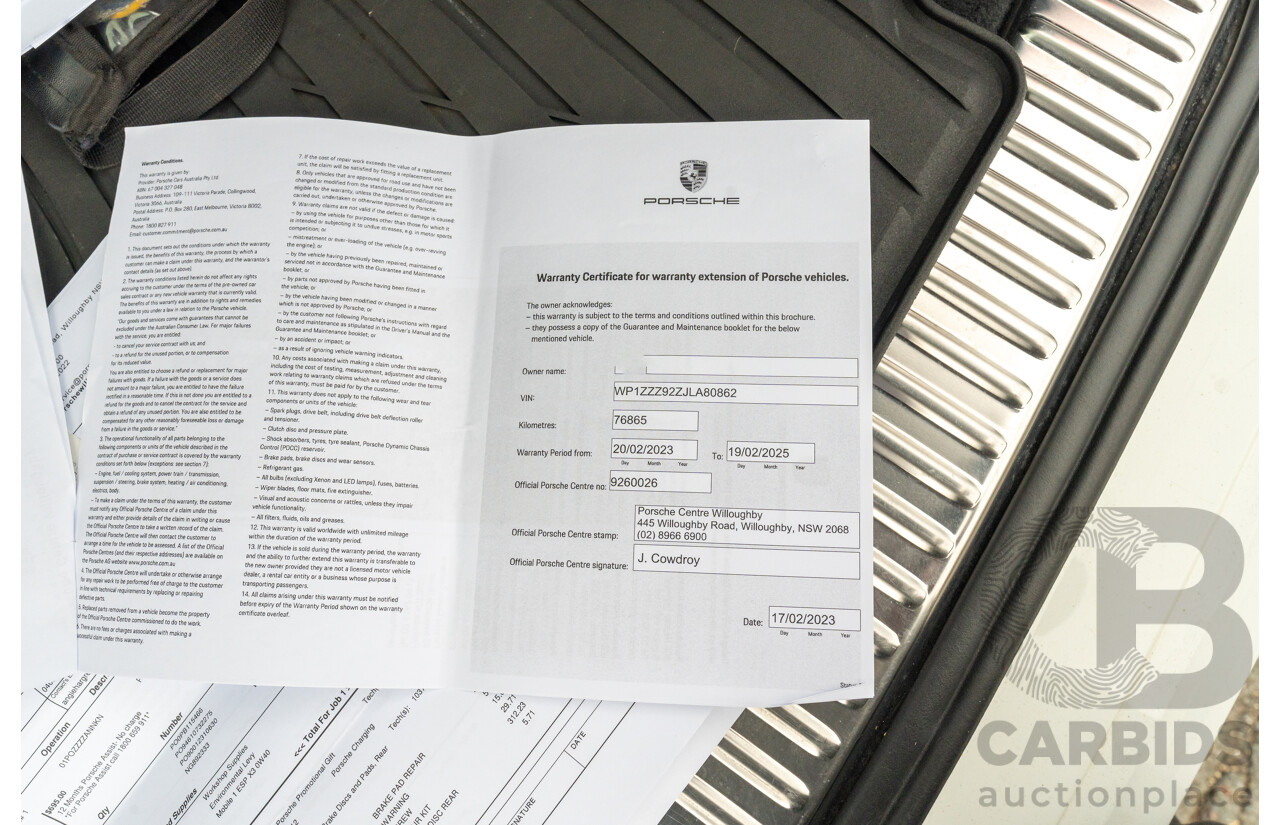 1/2018 Porsche Cayenne GTS (AWD) Series 2 MY18 4d Wagon Carrara White Twin Turbo V6 3.6L