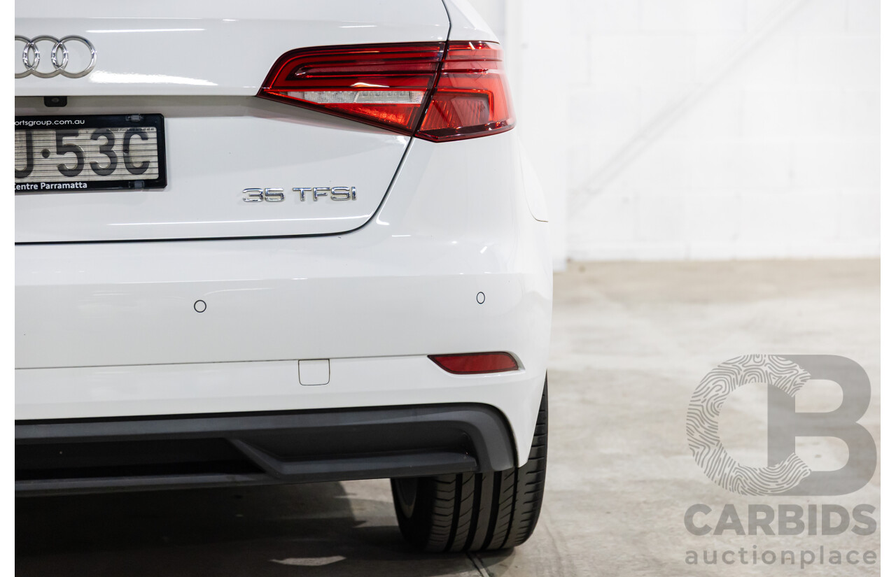 01/2019 Audi A3 35 TFSI (FWD) 8V MY19 4d Sportback Glacier White Metallic Turbo 1.4L