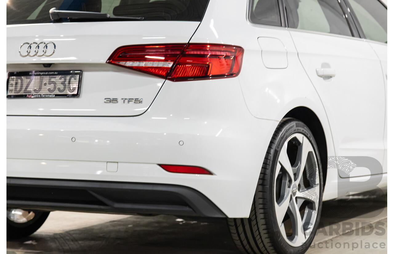01/2019 Audi A3 35 TFSI (FWD) 8V MY19 4d Sportback Glacier White Metallic Turbo 1.4L