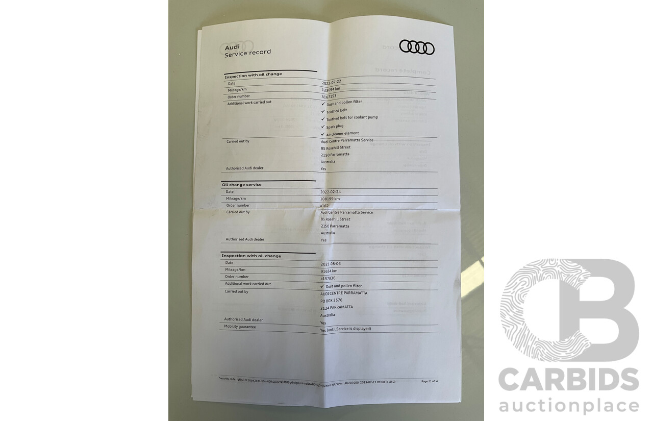 01/2019 Audi A3 35 TFSI (FWD) 8V MY19 4d Sportback Glacier White Metallic Turbo 1.4L