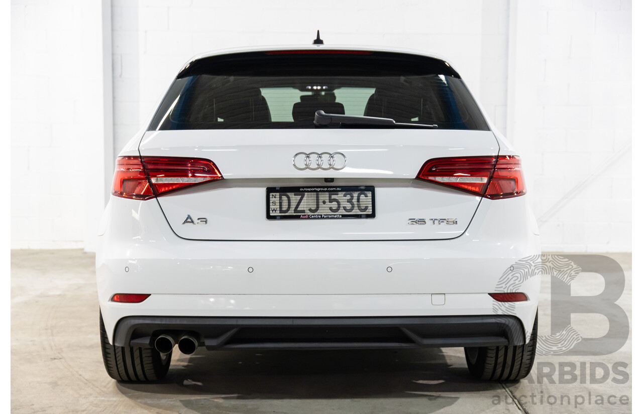 01/2019 Audi A3 35 TFSI (FWD) 8V MY19 4d Sportback Glacier White Metallic Turbo 1.4L