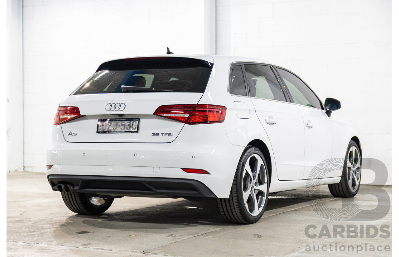 01/2019 Audi A3 35 TFSI (FWD) 8V MY19 4d Sportback Glacier White Metallic Turbo 1.4L