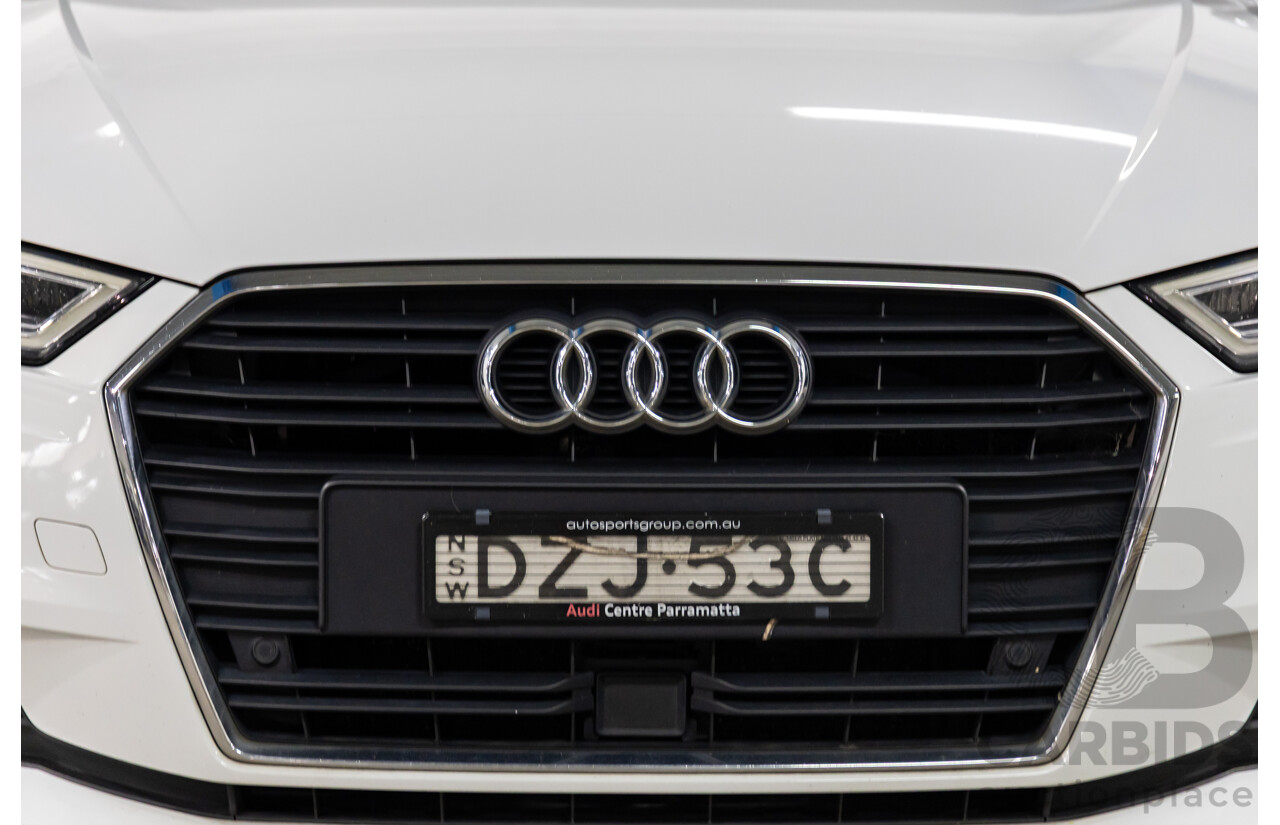 01/2019 Audi A3 35 TFSI (FWD) 8V MY19 4d Sportback Glacier White Metallic Turbo 1.4L