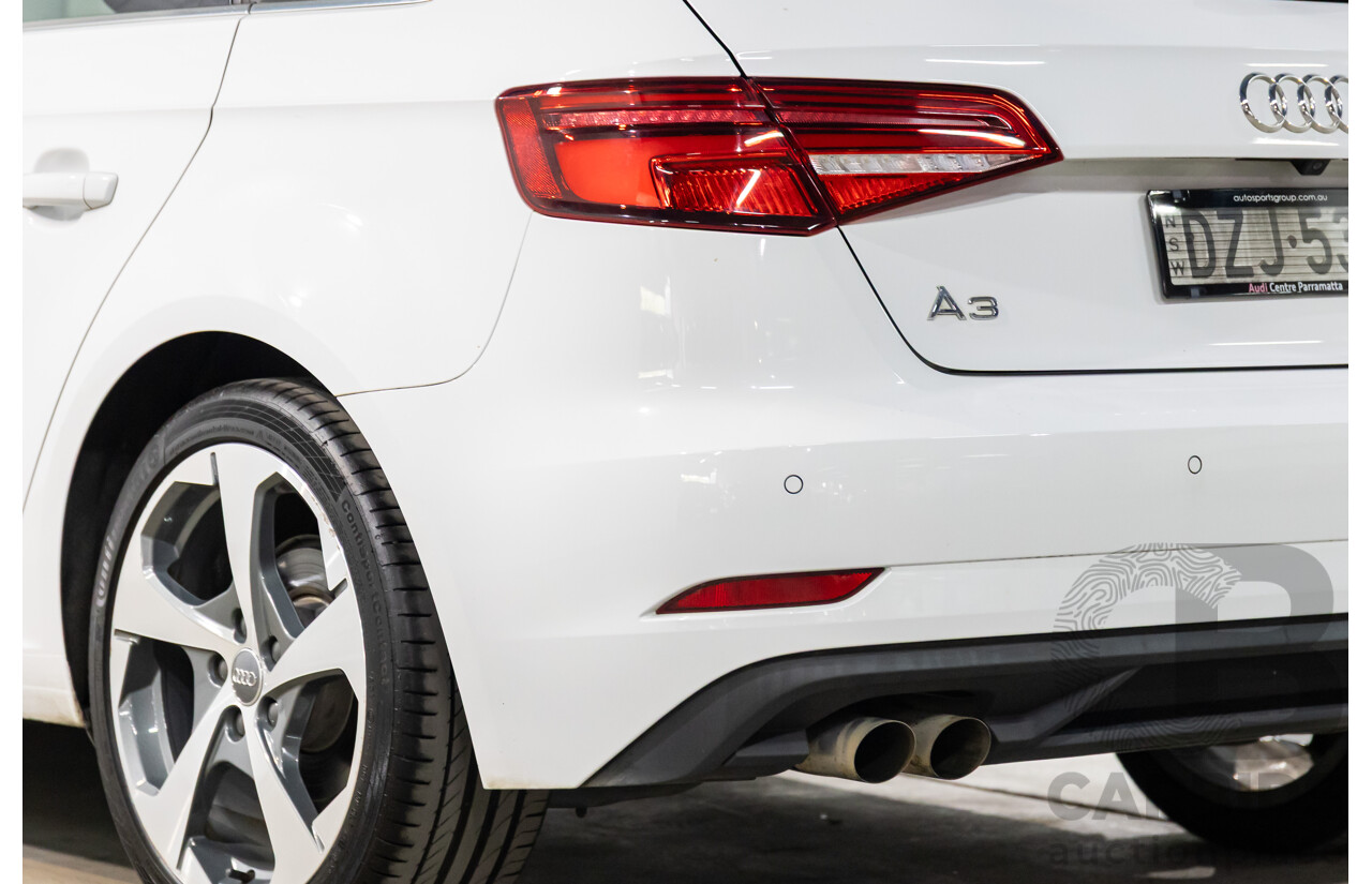 01/2019 Audi A3 35 TFSI (FWD) 8V MY19 4d Sportback Glacier White Metallic Turbo 1.4L