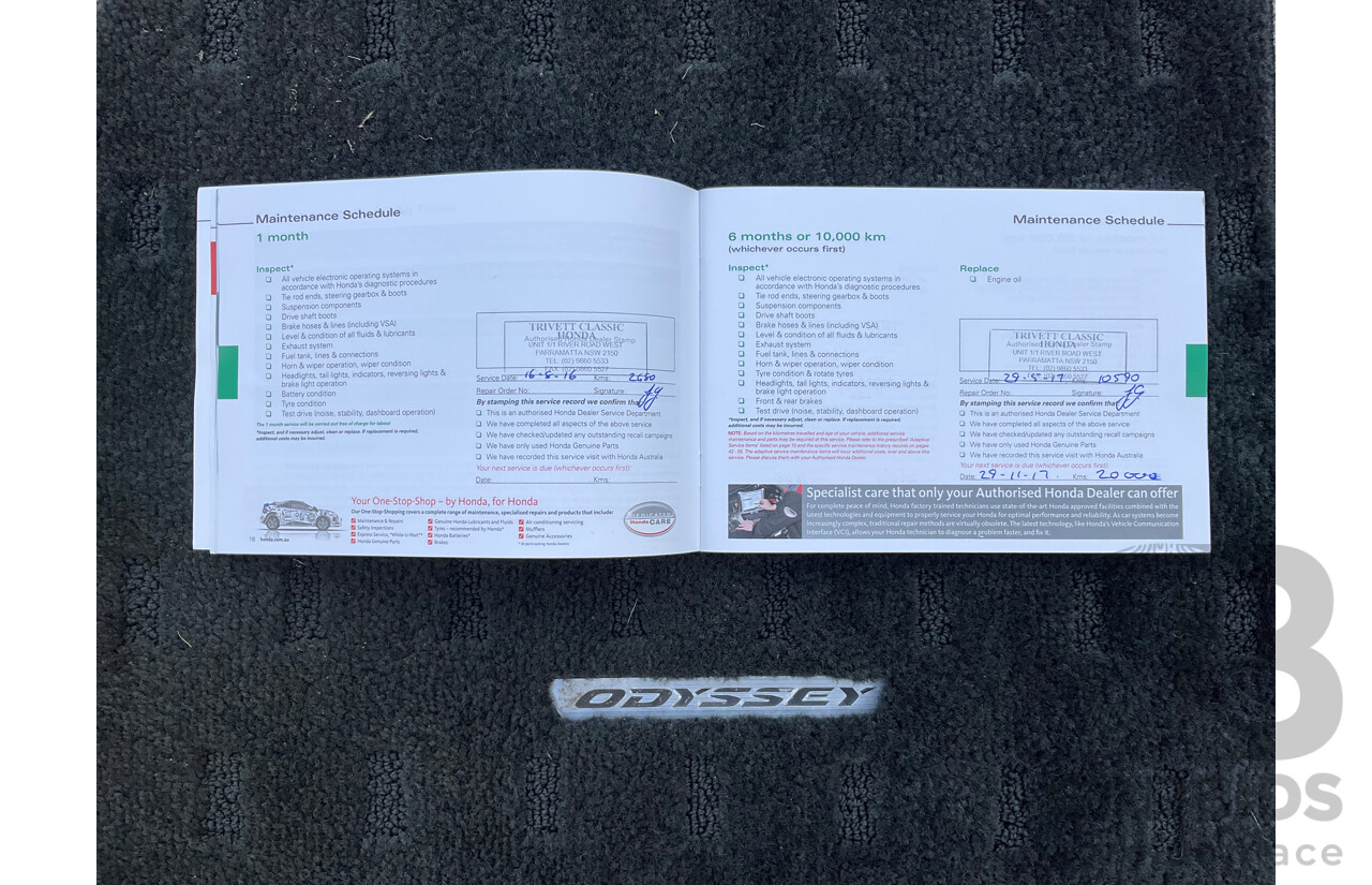 03/2016 Honda Odyssey VTi-L (FWD) RC MY16 7 Seats 4d Wagon White Diamond Pearl 2.4L - 7 Seater