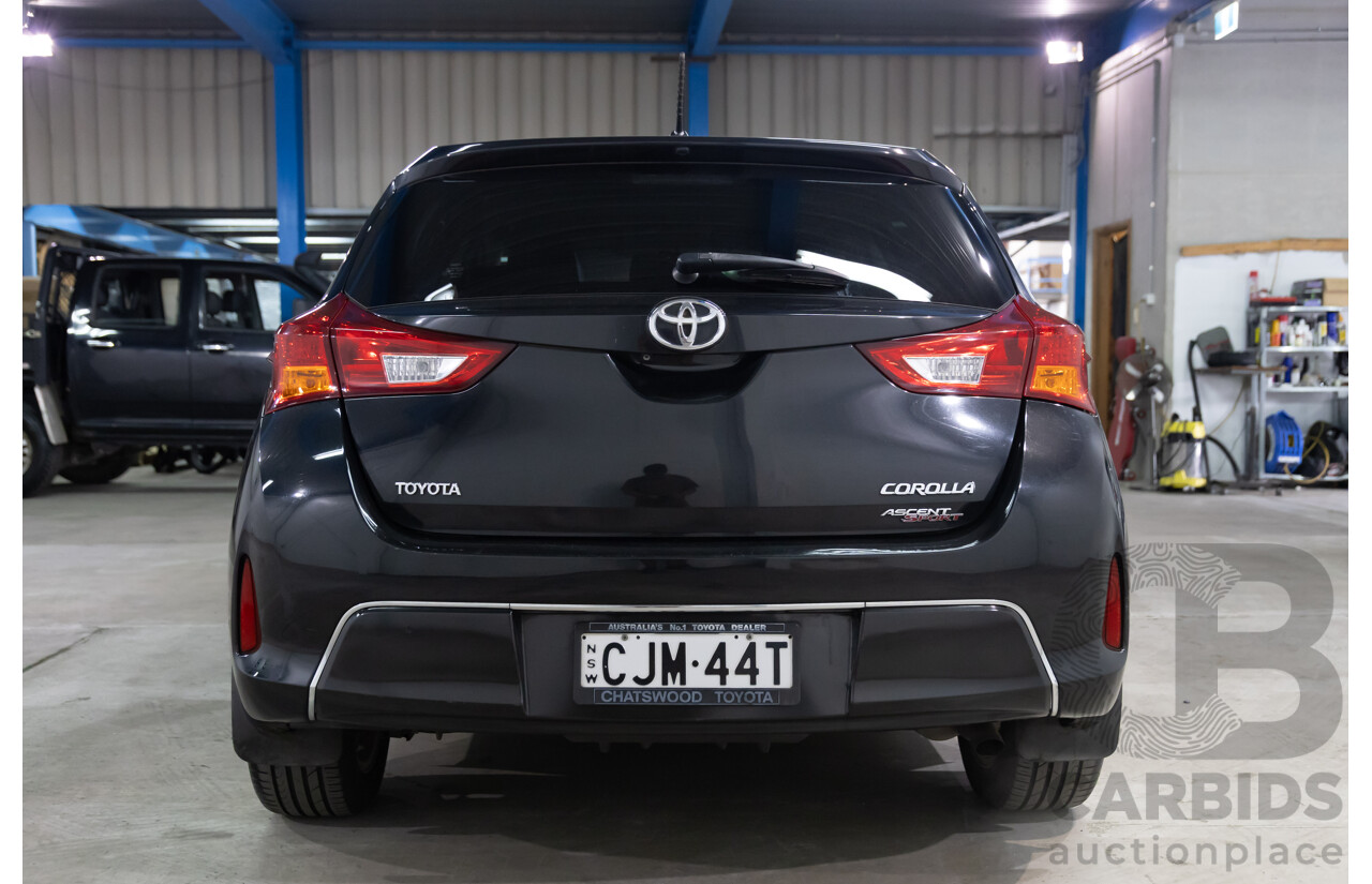 12/2012 Toyota Corolla Ascent Sport (FWD) ZRE182R 5d Hatchback Black Sand Metallic 1.8L