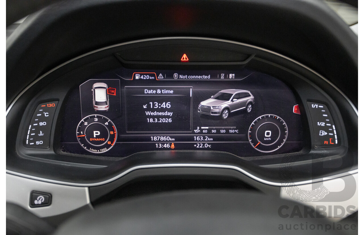 11/2015 Audi Q7 3.0 TDI Quattro (AWD) 4M 4D Wagon Black Turbo Diesel 3.0L (200kW) - 7 Seats