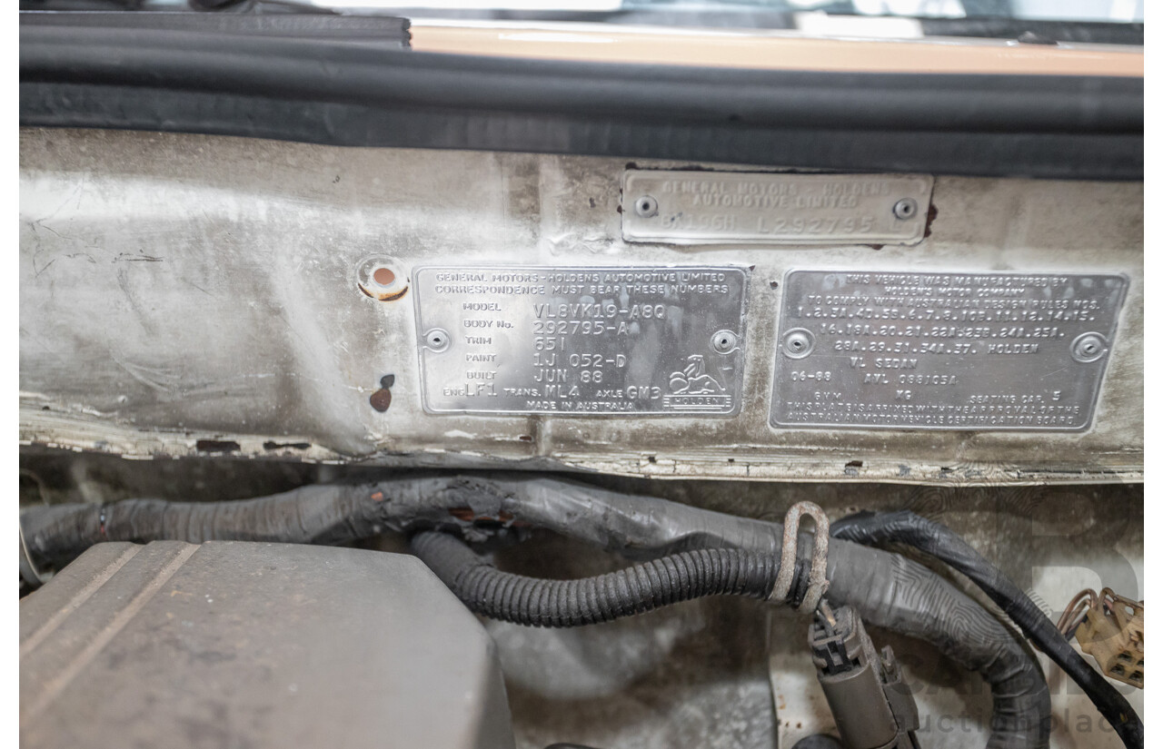 6/1988 Holden VL Commodore Executive 4d Sedan Pastel Pink Turbo 3.0L