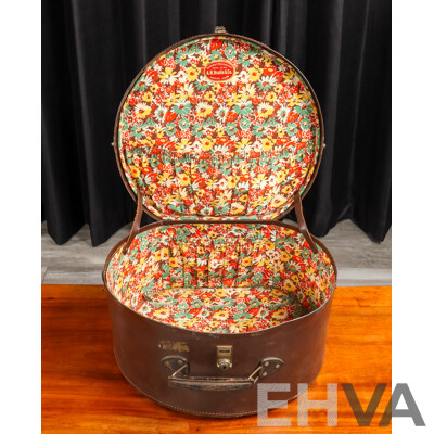 Vintage Leather Hat Box