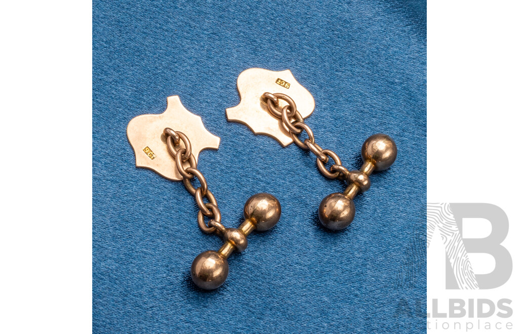 9ct Rose Gold Cufflinks - 7.81gms