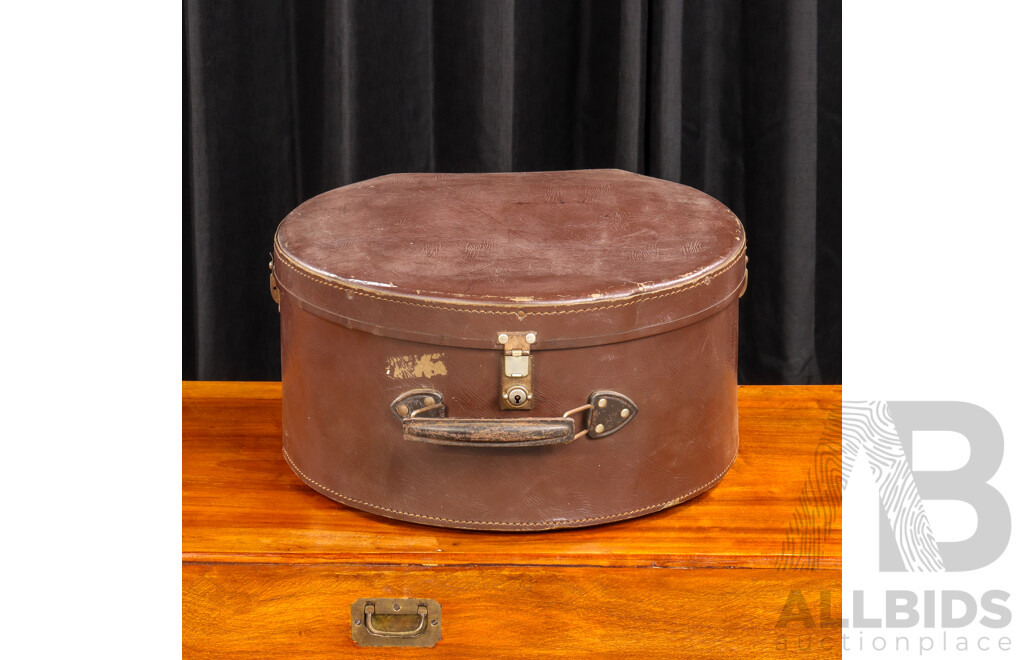 Vintage Leather Hat Box