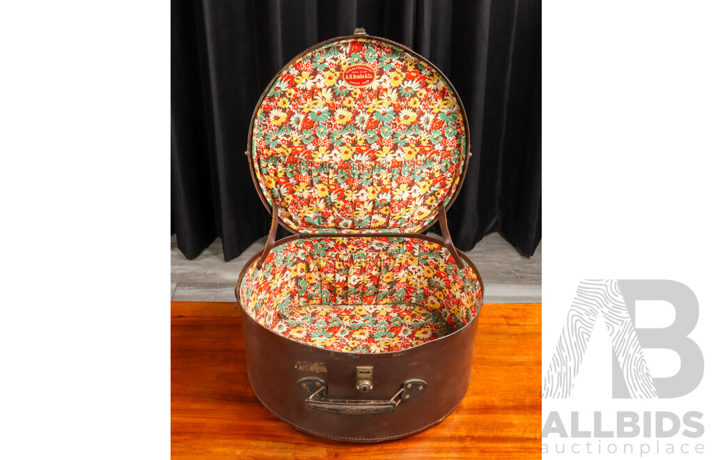 Vintage Leather Hat Box