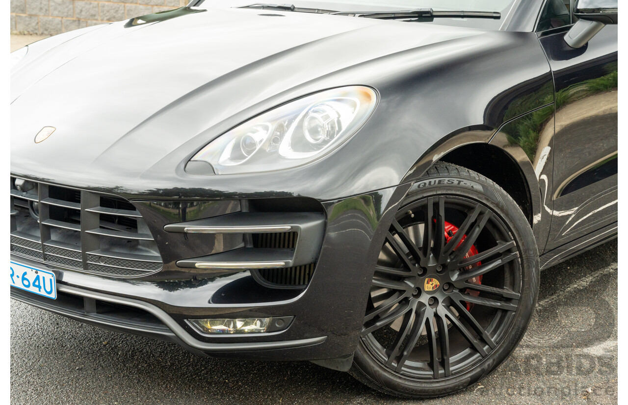 07/2016 Porsche Macan Turbo (AWD) MY16 4d Wagon Jet Black Metallic Twin Turbo V6 3.6L