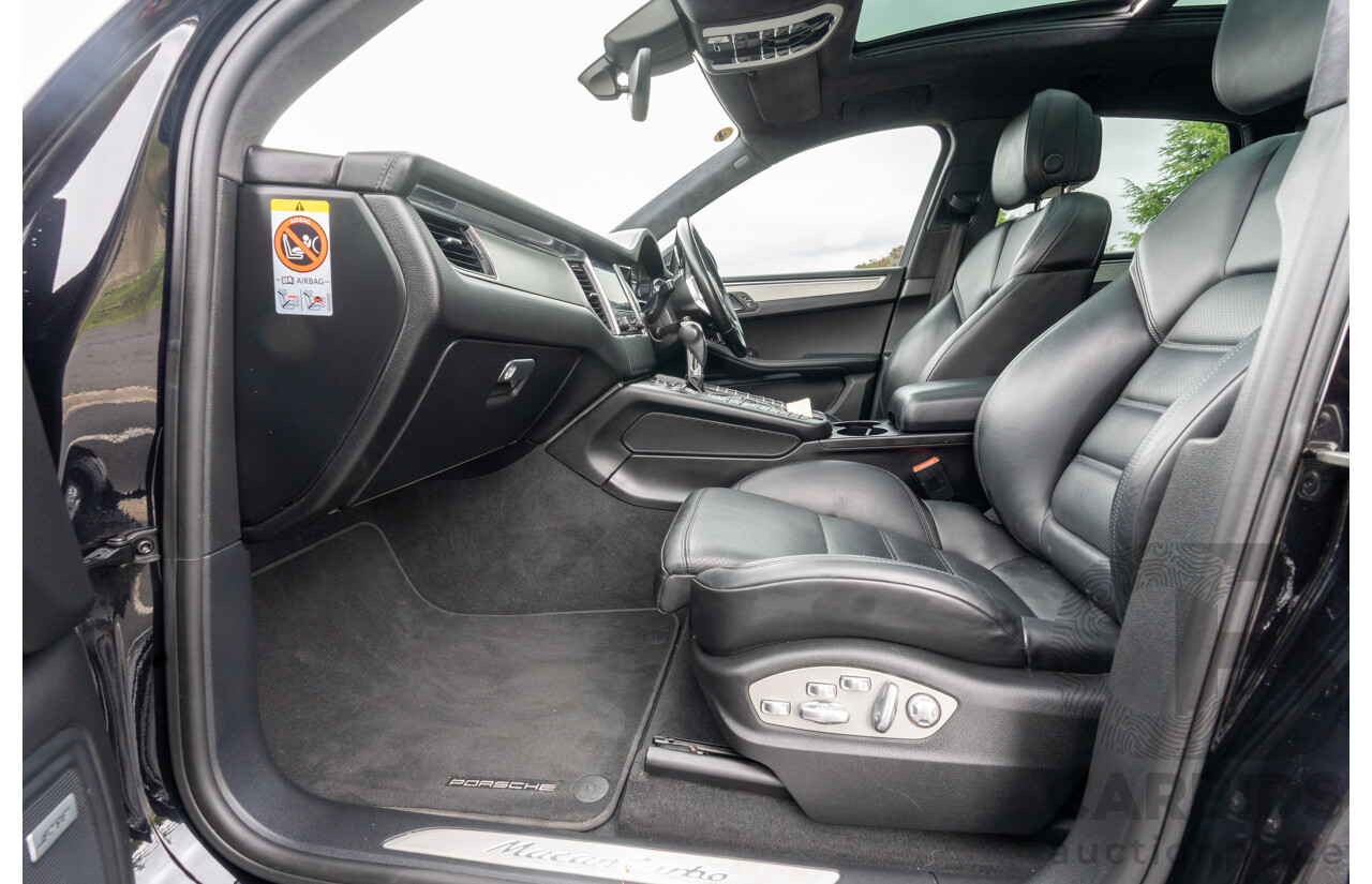 07/2016 Porsche Macan Turbo (AWD) MY16 4d Wagon Jet Black Metallic Twin Turbo V6 3.6L