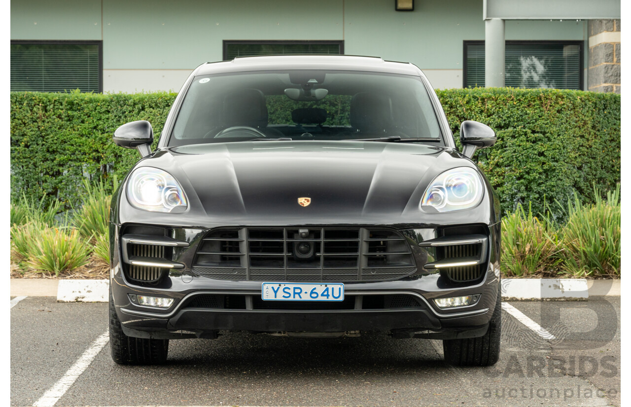 07/2016 Porsche Macan Turbo (AWD) MY16 4d Wagon Jet Black Metallic Twin Turbo V6 3.6L